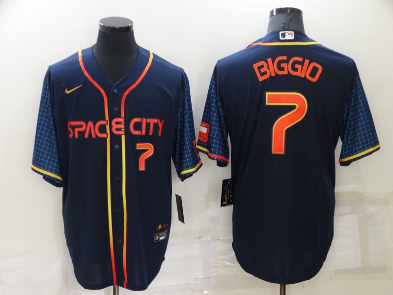 Men's Houston Astros #7 Craig Biggio 2022 Navy City Connect Cool Base Stitched Jersey Men's Houston Astros #7 Craig Biggio 2022 Navy City Connect Cool Base Stitched Jersey